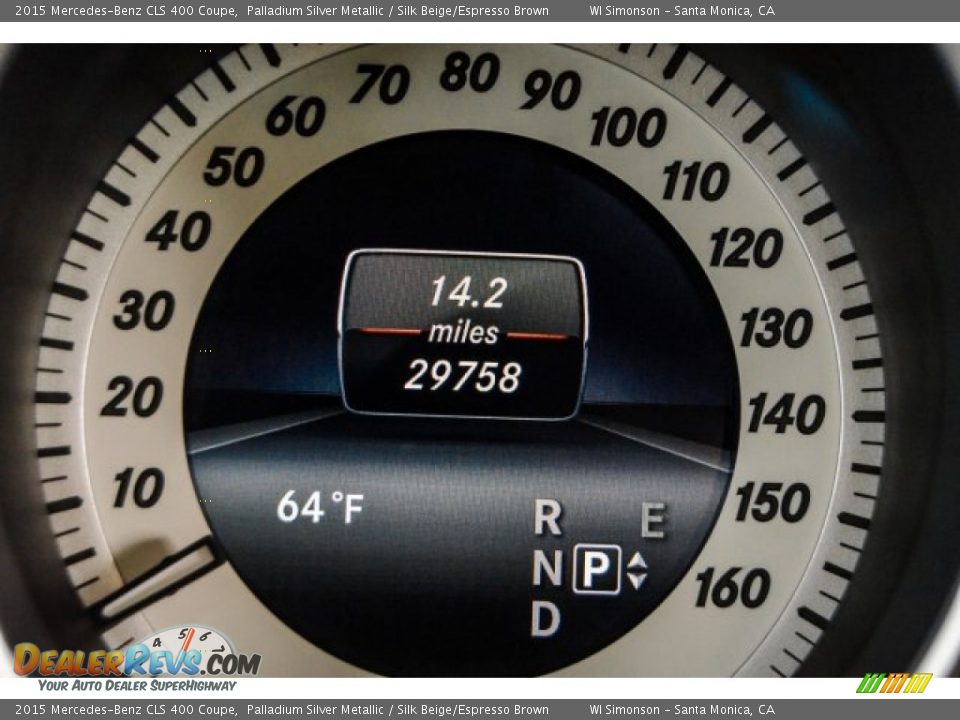 2015 Mercedes-Benz CLS 400 Coupe Palladium Silver Metallic / Silk Beige/Espresso Brown Photo #31
