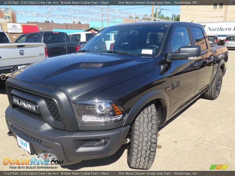 2018 Ram 1500 Rebel Crew Cab 4x4 Brilliant Black Crystal Pearl / Black Photo #5
