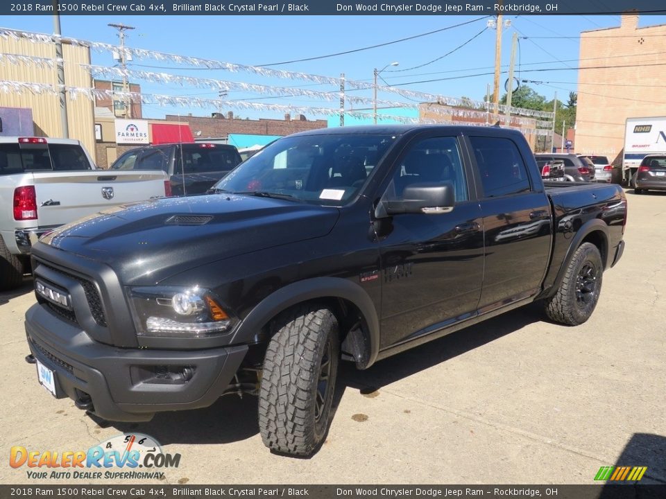 2018 Ram 1500 Rebel Crew Cab 4x4 Brilliant Black Crystal Pearl / Black Photo #6