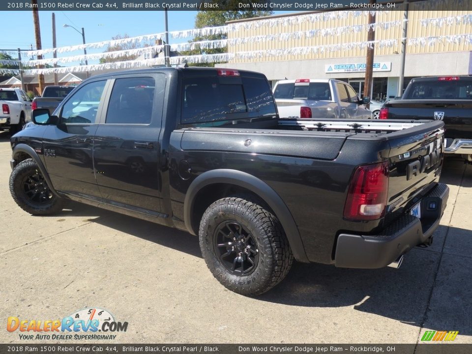 2018 Ram 1500 Rebel Crew Cab 4x4 Brilliant Black Crystal Pearl / Black Photo #7