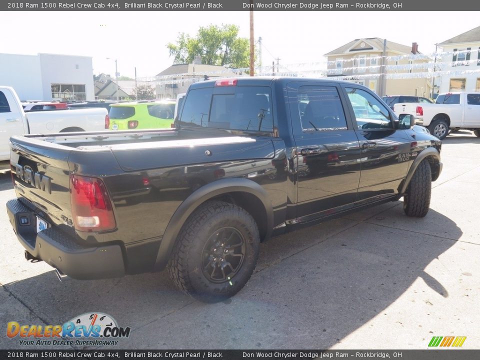 2018 Ram 1500 Rebel Crew Cab 4x4 Brilliant Black Crystal Pearl / Black Photo #11