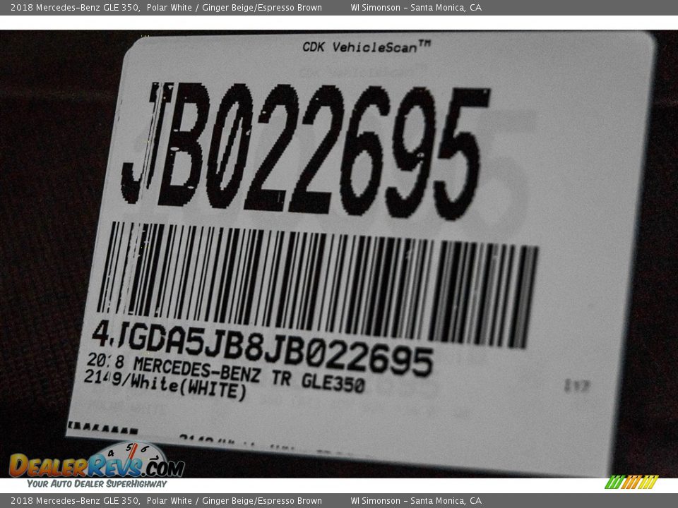 2018 Mercedes-Benz GLE 350 Polar White / Ginger Beige/Espresso Brown Photo #10
