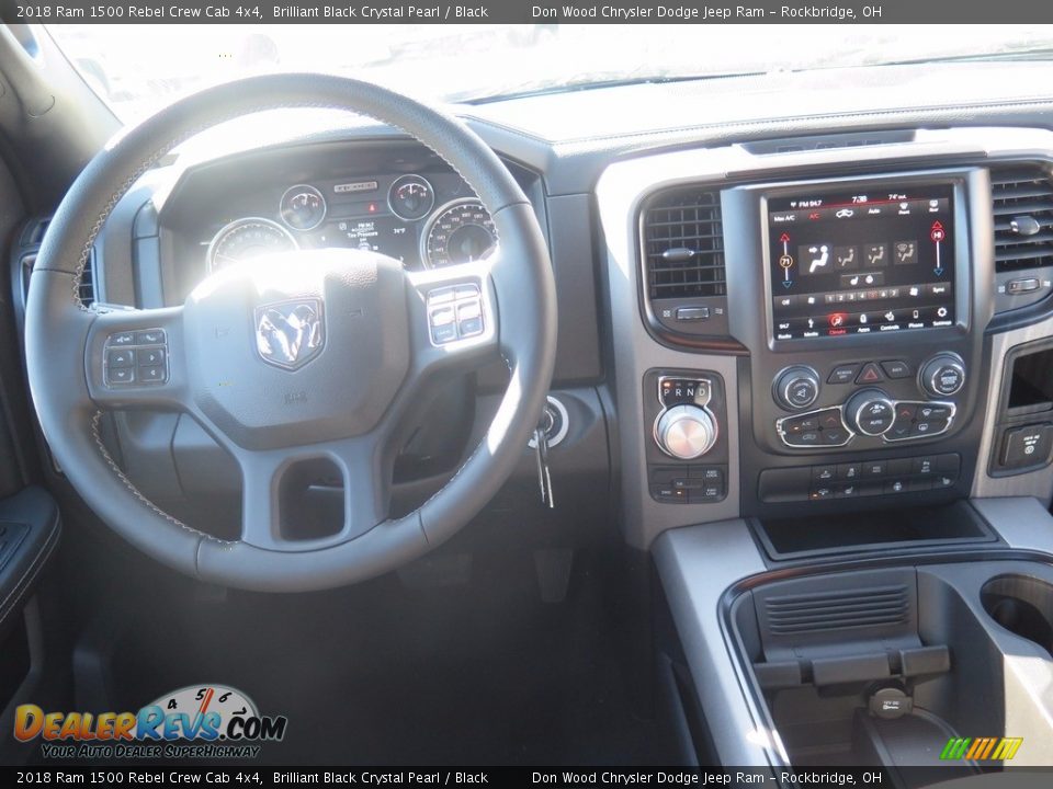 2018 Ram 1500 Rebel Crew Cab 4x4 Brilliant Black Crystal Pearl / Black Photo #12