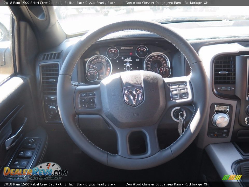 2018 Ram 1500 Rebel Crew Cab 4x4 Brilliant Black Crystal Pearl / Black Photo #13