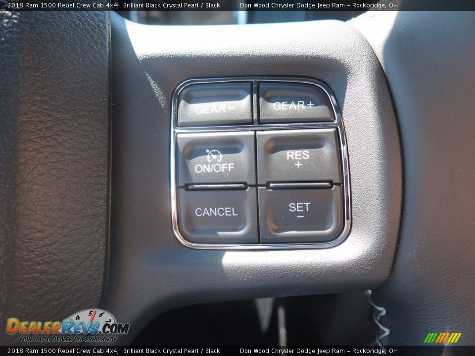 2018 Ram 1500 Rebel Crew Cab 4x4 Brilliant Black Crystal Pearl / Black Photo #22