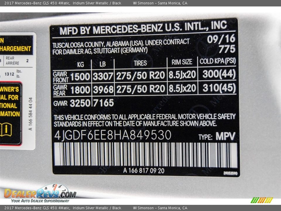 2017 Mercedes-Benz GLS 450 4Matic Iridium Silver Metallic / Black Photo #10
