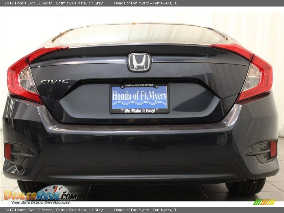 2017 Honda Civic EX Sedan Cosmic Blue Metallic / Gray Photo #6