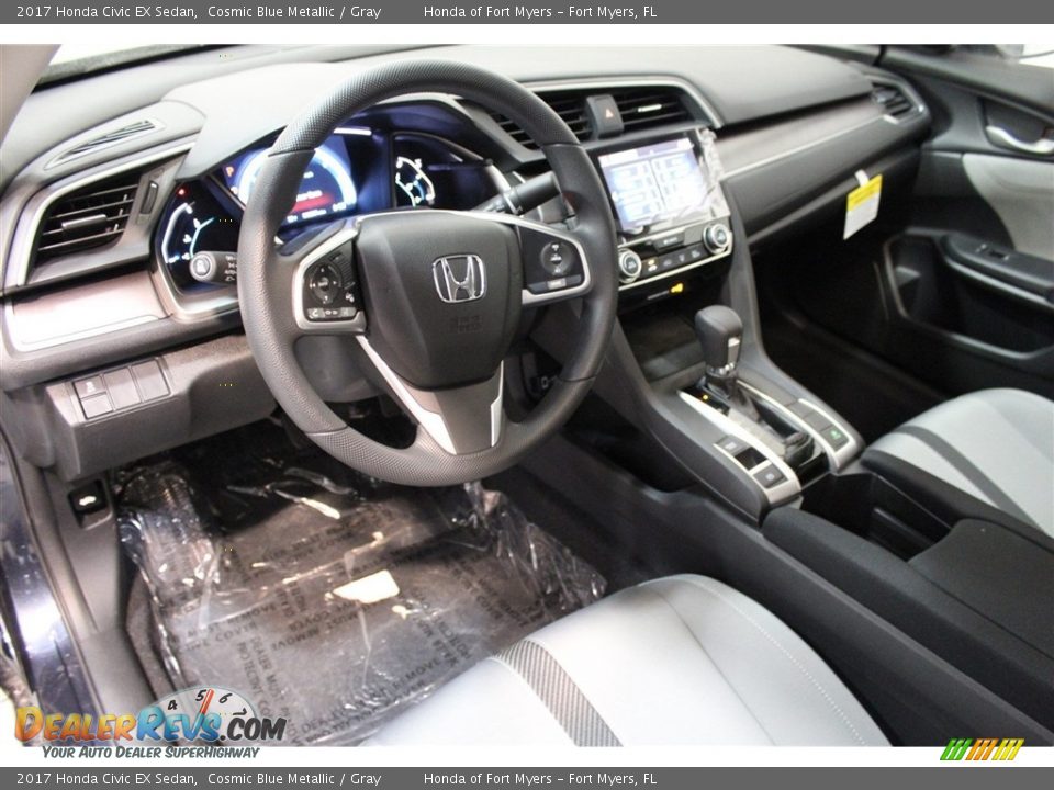 2017 Honda Civic EX Sedan Cosmic Blue Metallic / Gray Photo #10