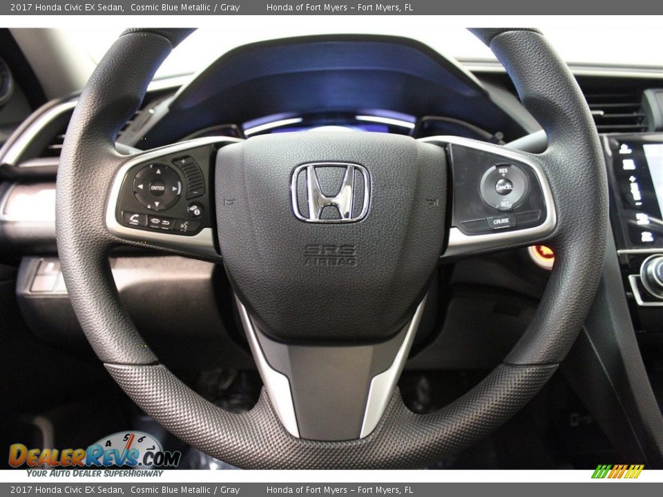 2017 Honda Civic EX Sedan Cosmic Blue Metallic / Gray Photo #11