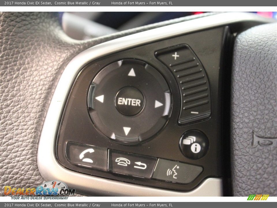 2017 Honda Civic EX Sedan Cosmic Blue Metallic / Gray Photo #12
