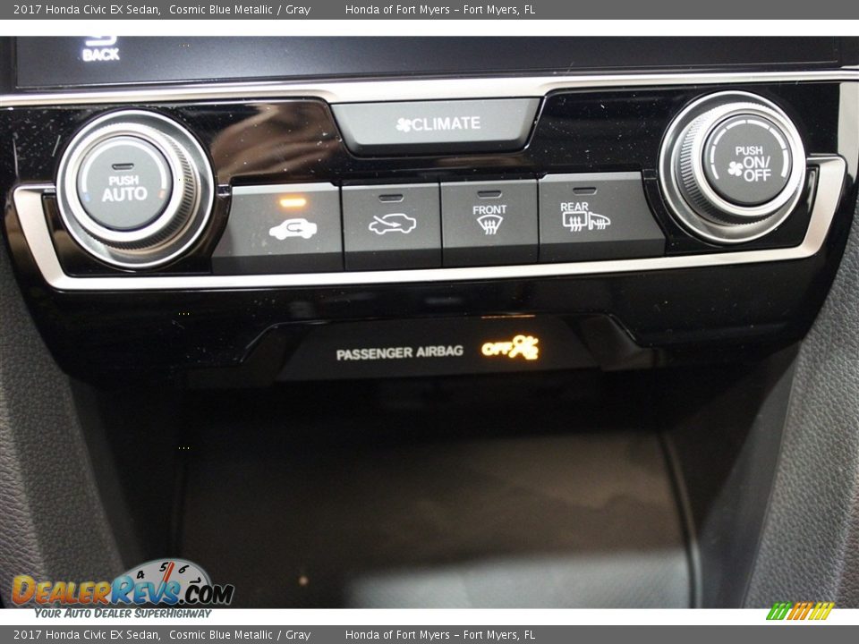 2017 Honda Civic EX Sedan Cosmic Blue Metallic / Gray Photo #17