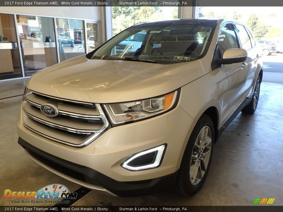 2017 Ford Edge Titanium AWD White Gold Metallic / Ebony Photo #4