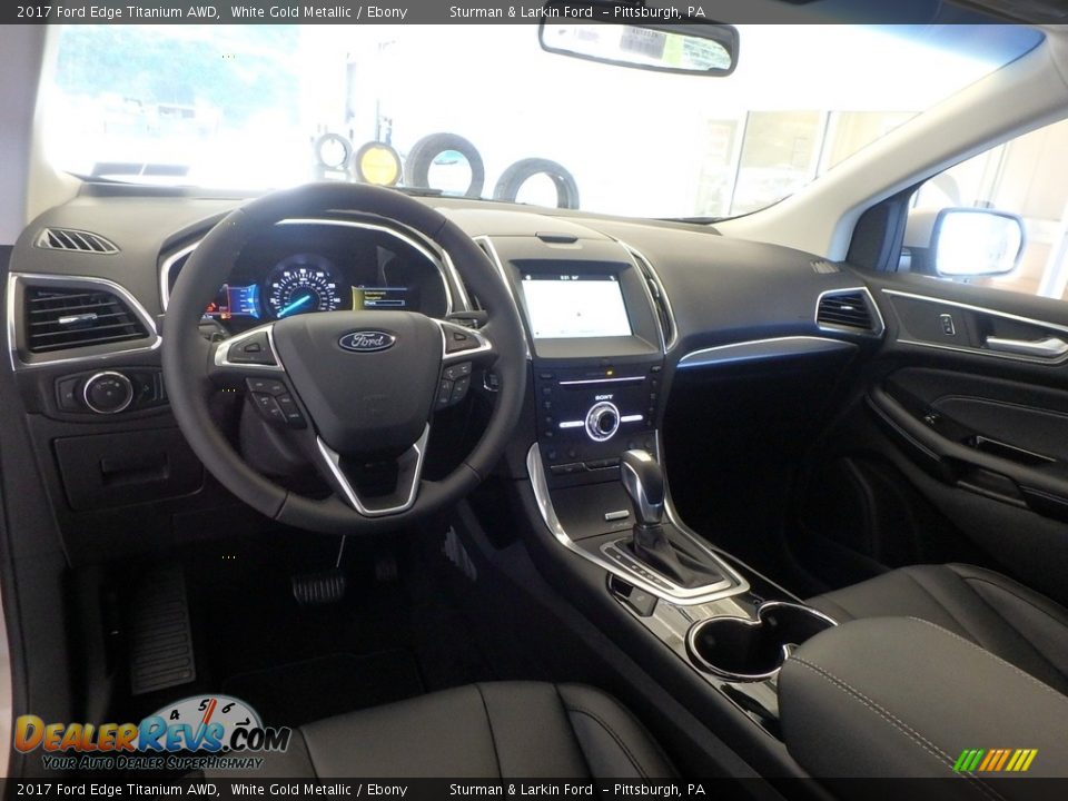 2017 Ford Edge Titanium AWD White Gold Metallic / Ebony Photo #8