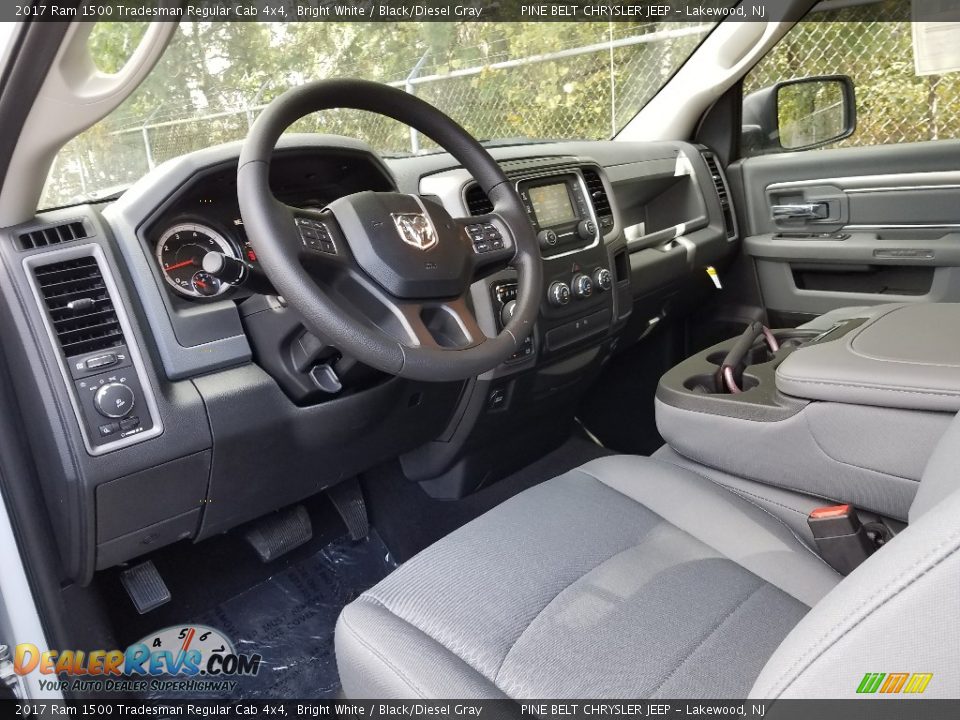 Black/Diesel Gray Interior - 2017 Ram 1500 Tradesman Regular Cab 4x4 Photo #7