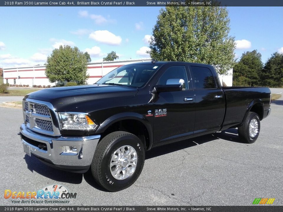 2018 Ram 3500 Laramie Crew Cab 4x4 Brilliant Black Crystal Pearl / Black Photo #2