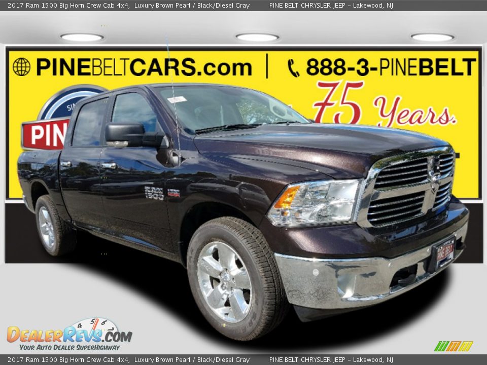 2017 Ram 1500 Big Horn Crew Cab 4x4 Luxury Brown Pearl / Black/Diesel Gray Photo #1