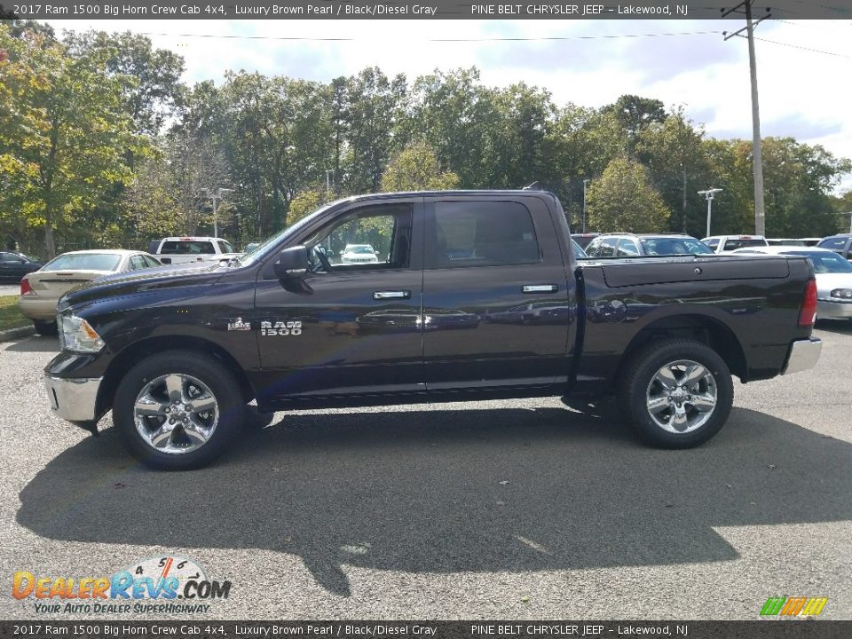 2017 Ram 1500 Big Horn Crew Cab 4x4 Luxury Brown Pearl / Black/Diesel Gray Photo #3