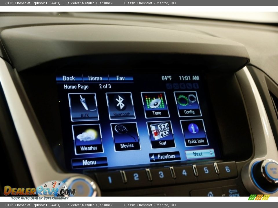 2016 Chevrolet Equinox LT AWD Blue Velvet Metallic / Jet Black Photo #10