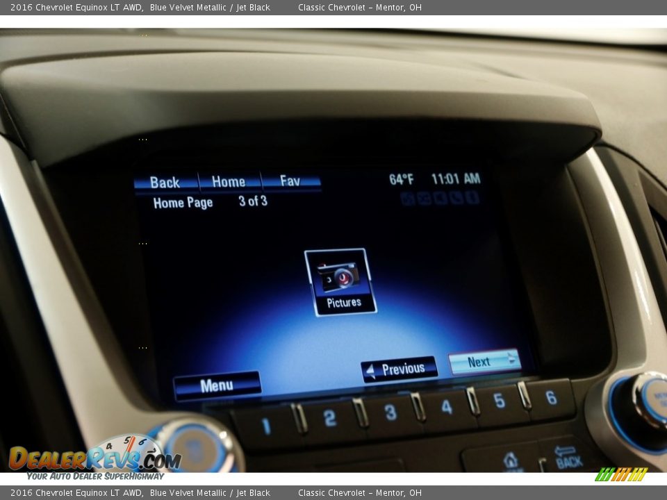 2016 Chevrolet Equinox LT AWD Blue Velvet Metallic / Jet Black Photo #11