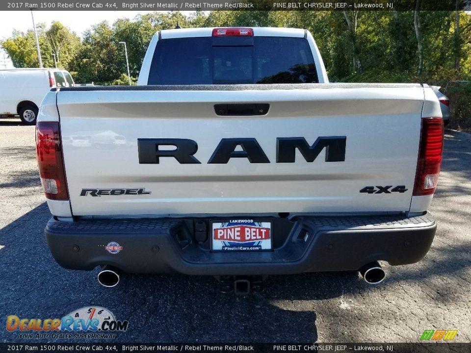 2017 Ram 1500 Rebel Crew Cab 4x4 Bright Silver Metallic / Rebel Theme Red/Black Photo #5