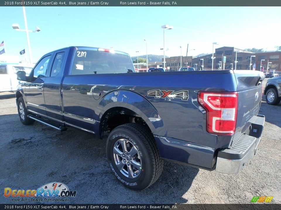 2018 Ford F150 XLT SuperCab 4x4 Blue Jeans / Earth Gray Photo #4