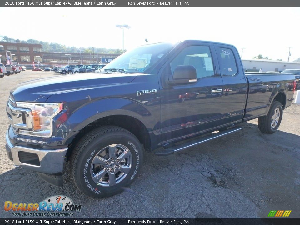 2018 Ford F150 XLT SuperCab 4x4 Blue Jeans / Earth Gray Photo #6