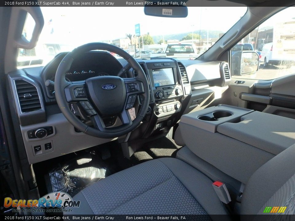 2018 Ford F150 XLT SuperCab 4x4 Blue Jeans / Earth Gray Photo #12