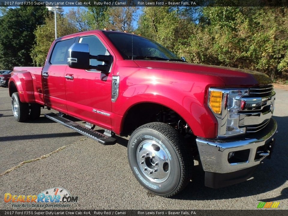 2017 Ford F350 Super Duty Lariat Crew Cab 4x4 Ruby Red / Camel Photo #8