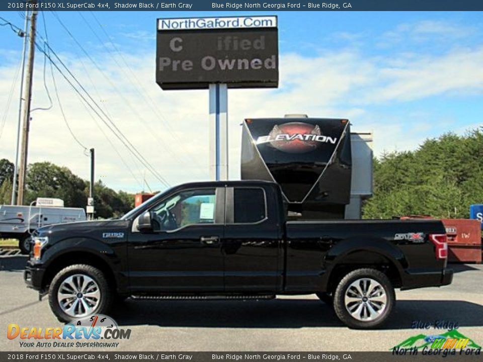 2018 Ford F150 XL SuperCab 4x4 Shadow Black / Earth Gray Photo #2