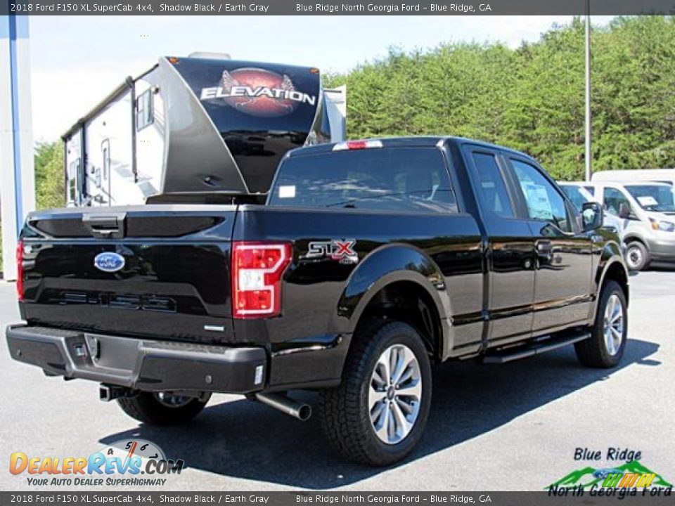 2018 Ford F150 XL SuperCab 4x4 Shadow Black / Earth Gray Photo #6