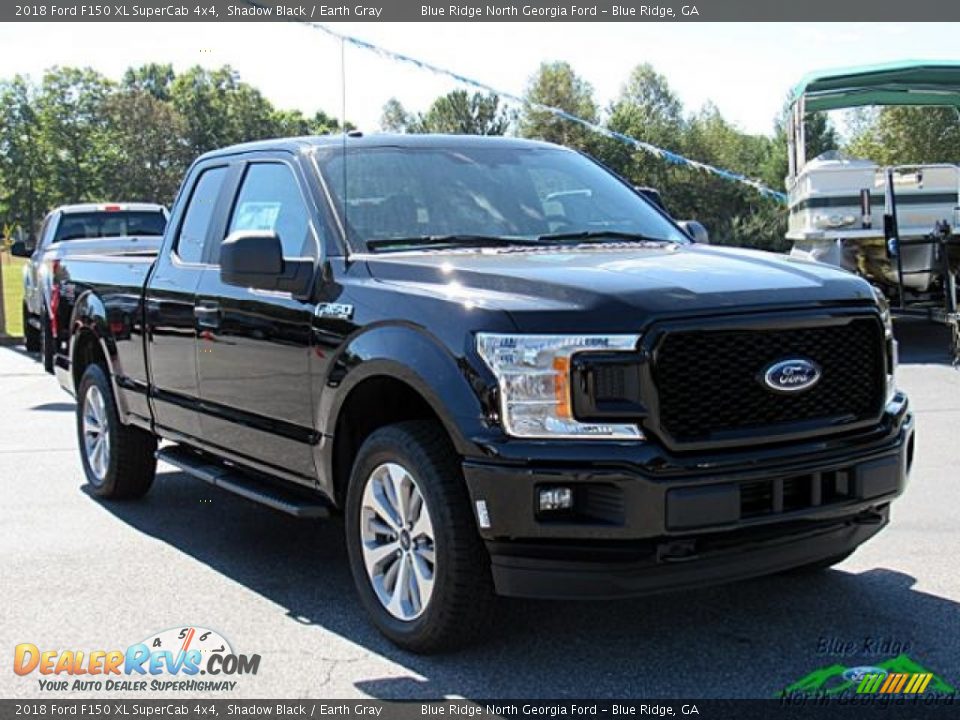 2018 Ford F150 XL SuperCab 4x4 Shadow Black / Earth Gray Photo #8