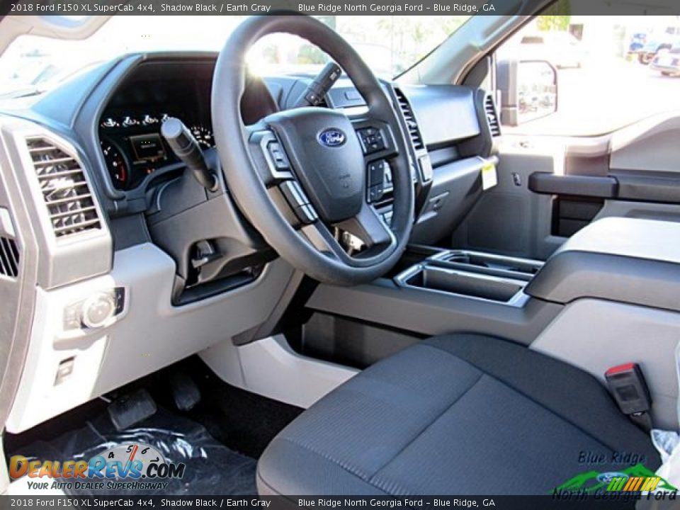 2018 Ford F150 XL SuperCab 4x4 Shadow Black / Earth Gray Photo #10