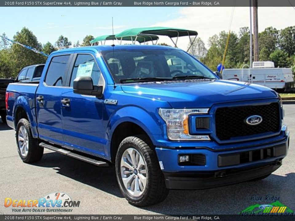 2018 Ford F150 STX SuperCrew 4x4 Lightning Blue / Earth Gray Photo #7