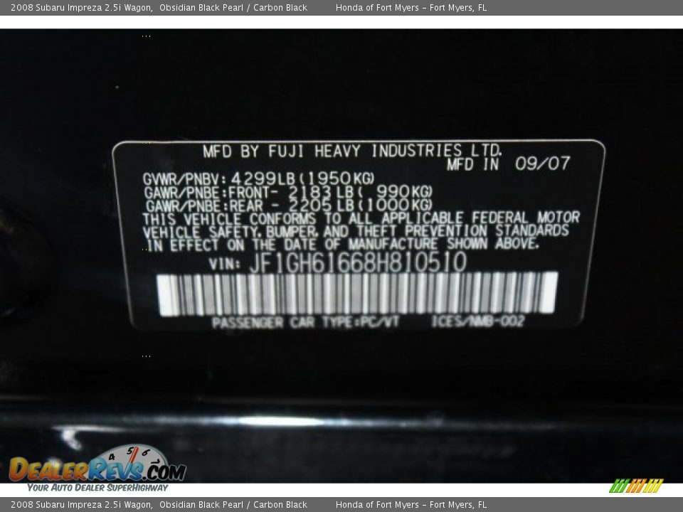 2008 Subaru Impreza 2.5i Wagon Obsidian Black Pearl / Carbon Black Photo #27