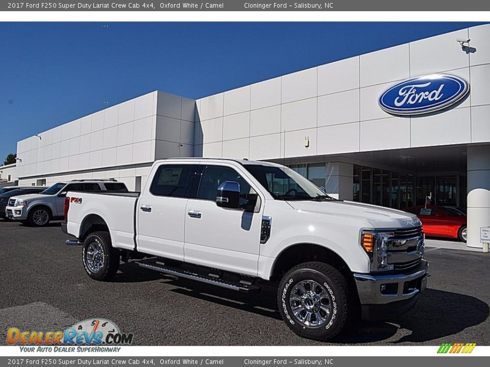 2017 Ford F250 Super Duty Lariat Crew Cab 4x4 Oxford White / Camel Photo #1