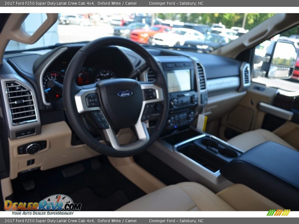 2017 Ford F250 Super Duty Lariat Crew Cab 4x4 Oxford White / Camel Photo #10