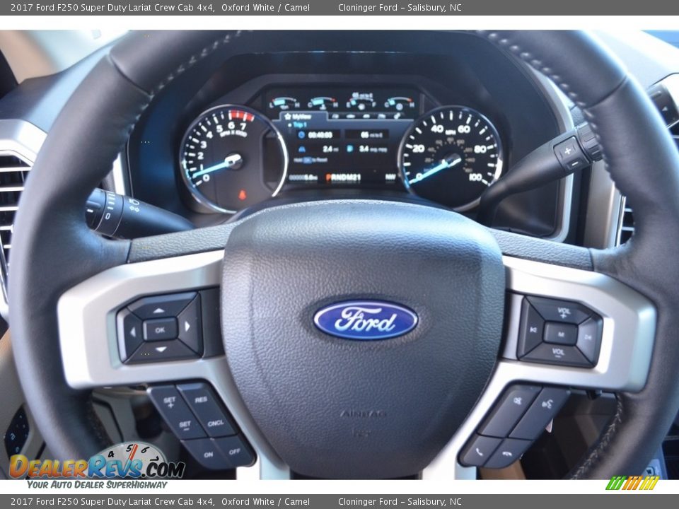 2017 Ford F250 Super Duty Lariat Crew Cab 4x4 Oxford White / Camel Photo #21