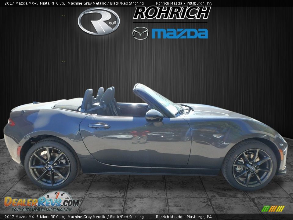 2017 Mazda MX-5 Miata RF Club Machine Gray Metallic / Black/Red Stitching Photo #2