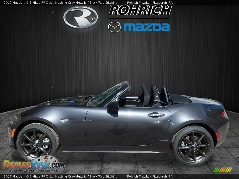 2017 Mazda MX-5 Miata RF Club Machine Gray Metallic / Black/Red Stitching Photo #3