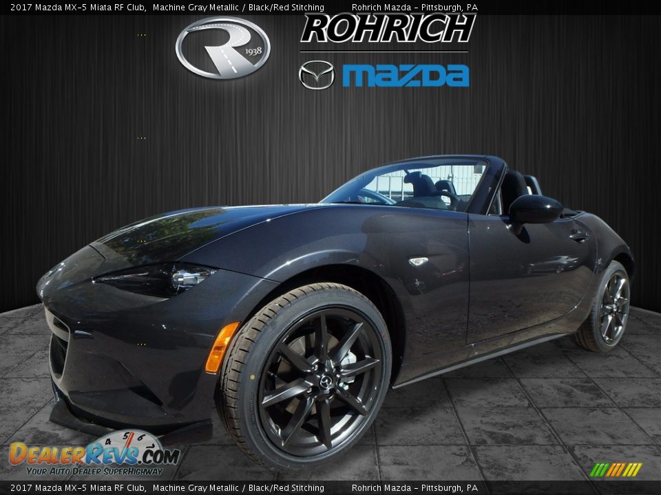 2017 Mazda MX-5 Miata RF Club Machine Gray Metallic / Black/Red Stitching Photo #4