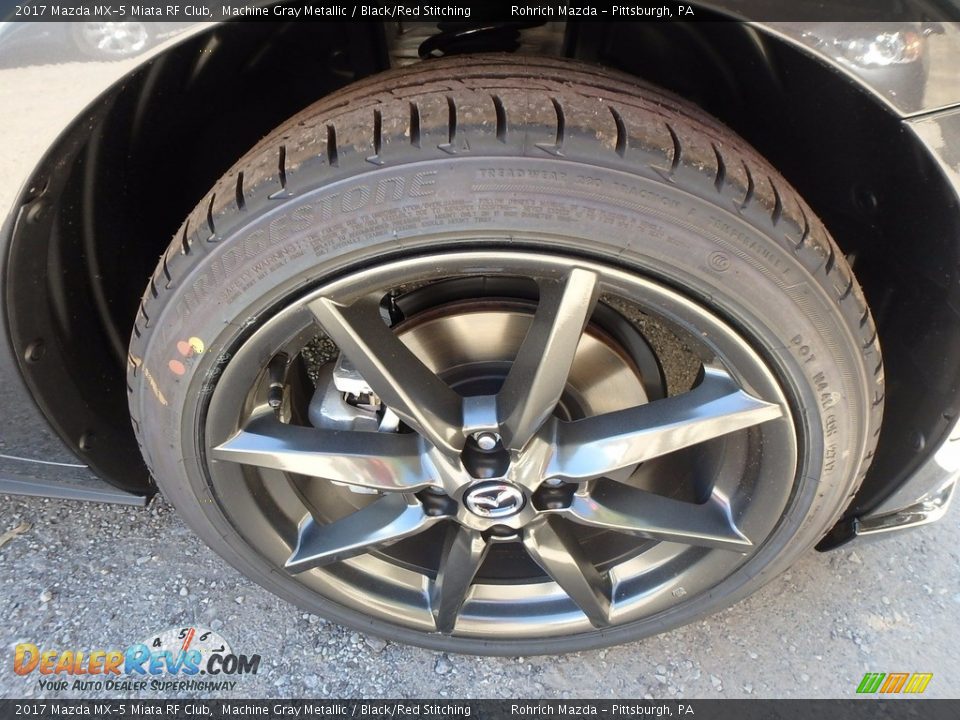 2017 Mazda MX-5 Miata RF Club Machine Gray Metallic / Black/Red Stitching Photo #5