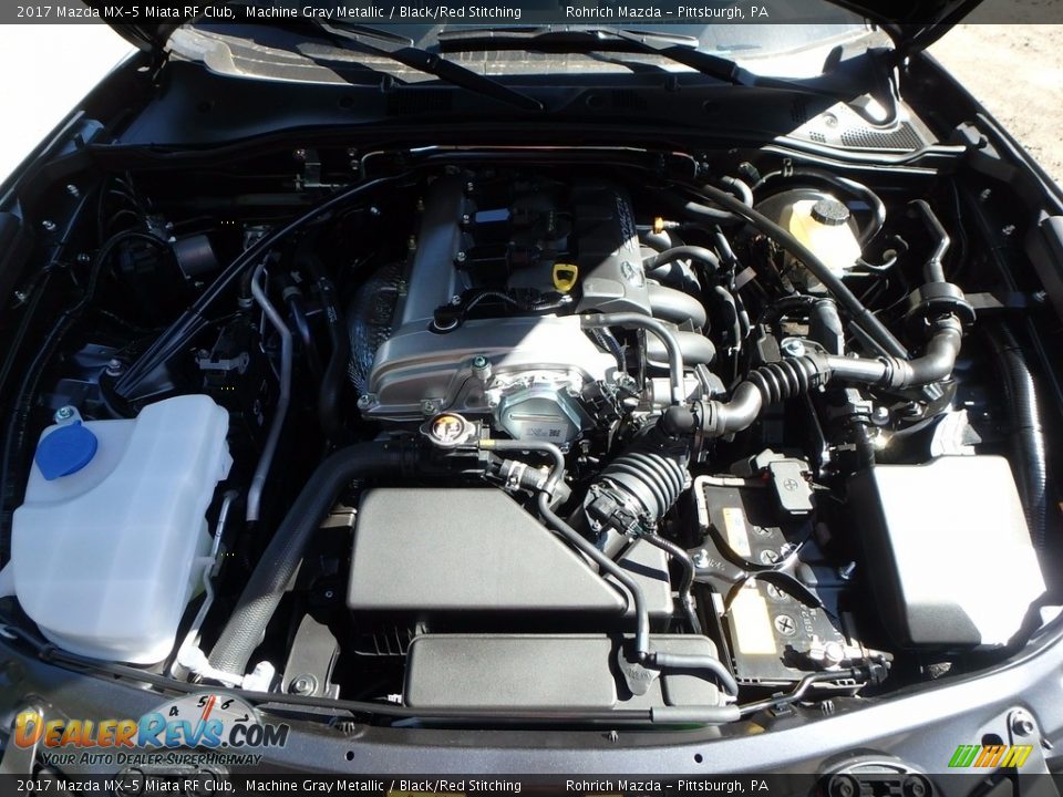 2017 Mazda MX-5 Miata RF Club Machine Gray Metallic / Black/Red Stitching Photo #6