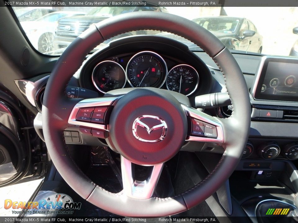 2017 Mazda MX-5 Miata RF Club Machine Gray Metallic / Black/Red Stitching Photo #13