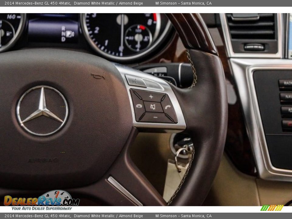 2014 Mercedes-Benz GL 450 4Matic Diamond White Metallic / Almond Beige Photo #15