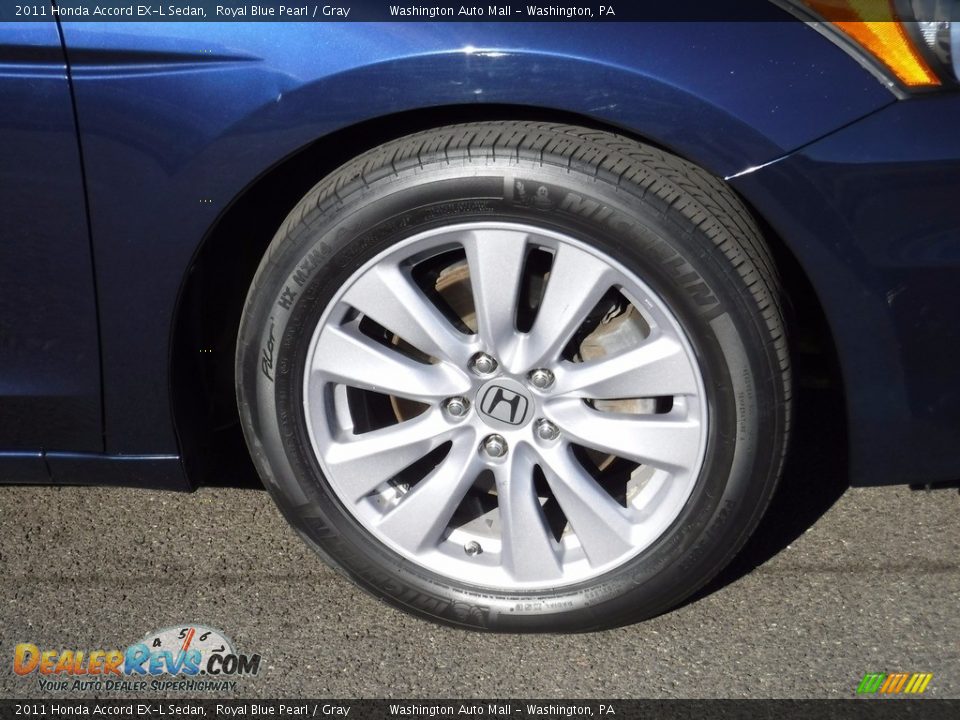 2011 Honda Accord EX-L Sedan Royal Blue Pearl / Gray Photo #3