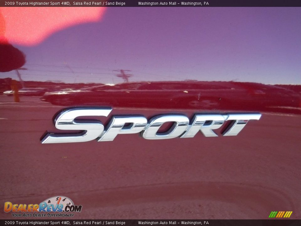 2009 Toyota Highlander Sport 4WD Salsa Red Pearl / Sand Beige Photo #3