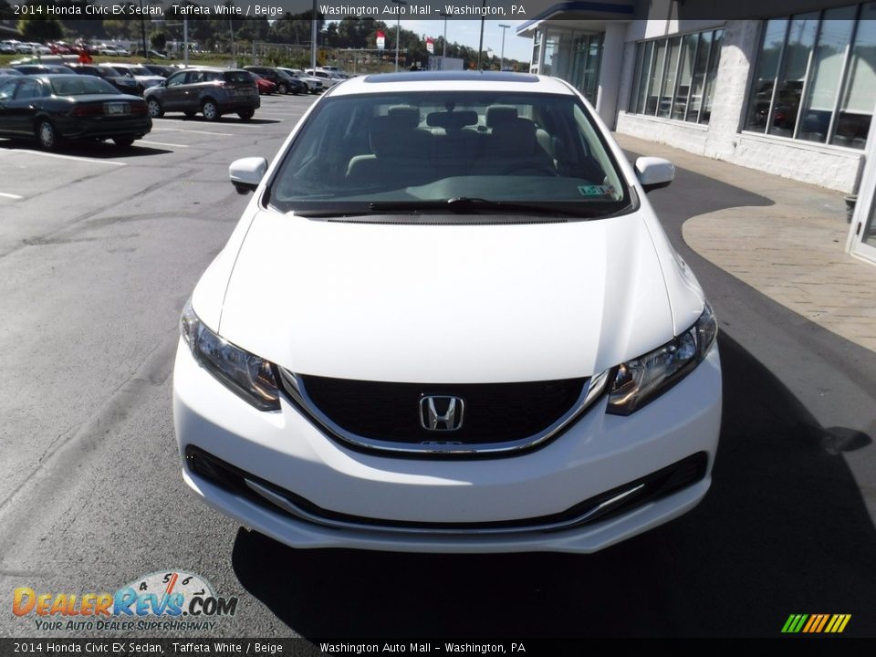 2014 Honda Civic EX Sedan Taffeta White / Beige Photo #4