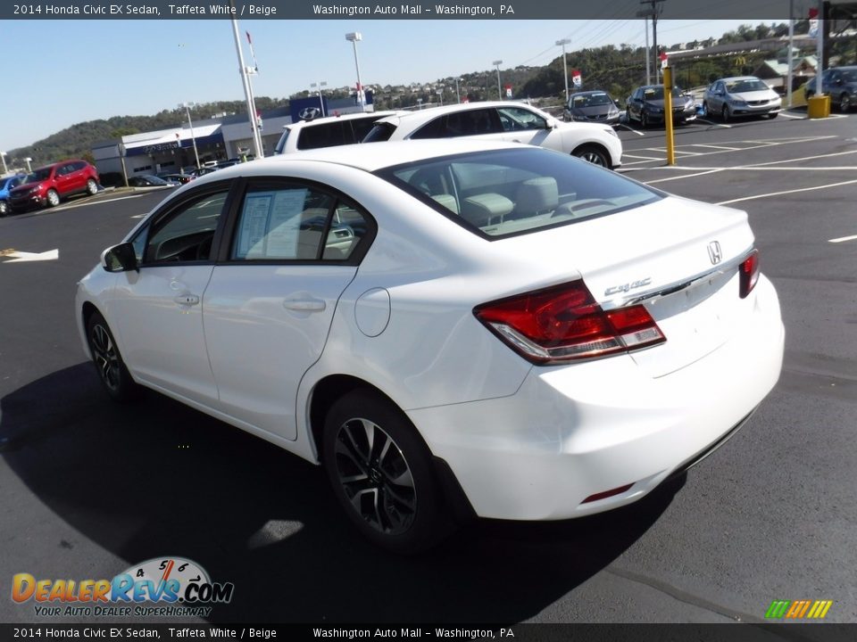 2014 Honda Civic EX Sedan Taffeta White / Beige Photo #8