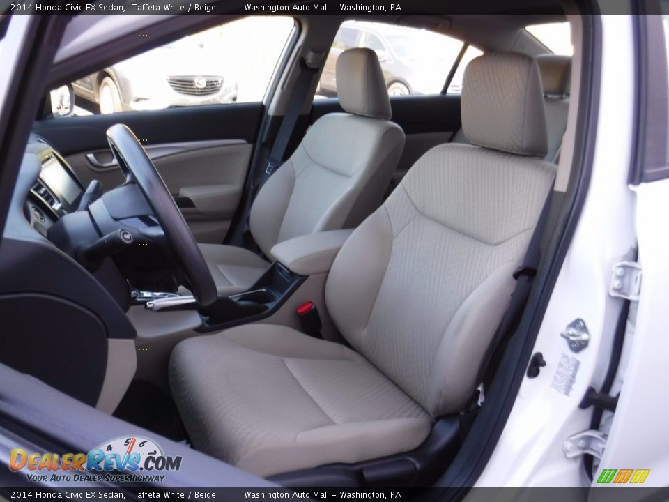 2014 Honda Civic EX Sedan Taffeta White / Beige Photo #14