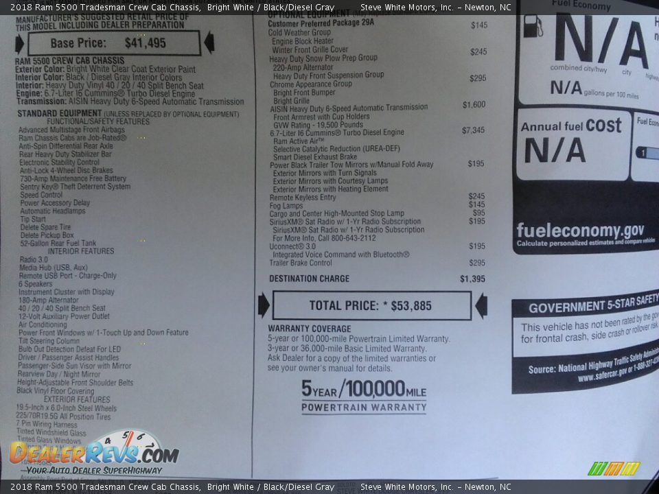 2018 Ram 5500 Tradesman Crew Cab Chassis Bright White / Black/Diesel Gray Photo #24